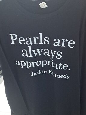 Classic Black Long-Sleeve Tee with White Quote Print